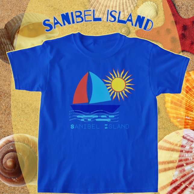 Sanibel Island Sailboat och Sunshine Vacation T-Sh T Shirt (Skapare uppladdad)