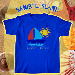 Sanibel Island Sailboat och Sunshine Vacation T Shirt