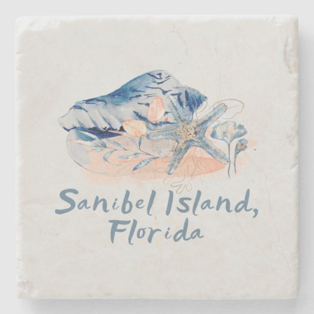 Sanibel Island Seashells Stenunderlägg (Framsidan)