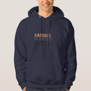 Sanibel öFlorida typografisk design Tröja Med Luva