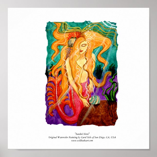 "Sanibel Siren" Poster - 15" x 15" (Framsidan)