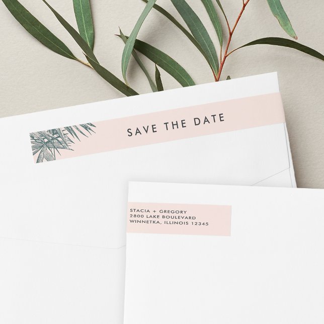 Sanibel | Tropiskt spara Returadressen Datum Etikettband (Skapare uppladdad)