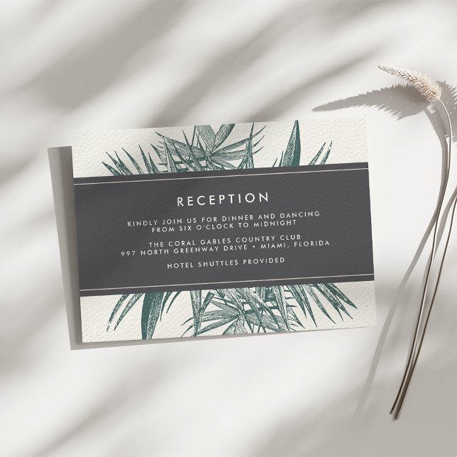 Sanibel | Vintage Tropiskt Bröllopsmottagningskort Inbjudningar (Skapare uppladdad)