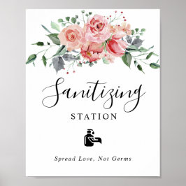 Sanifiering av den  Blommigten för Rosa i Station  Poster