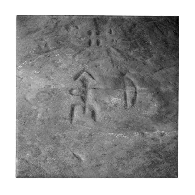 Sanilac Petroglyphs Michigan jägaren Kakelplatta (Framsidan)