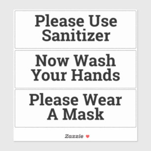 Sanitära hygienmeddelanden som klistermärken