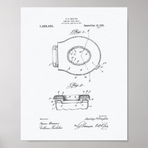 Sanitärt toalettsäte 1922 Patent Art White Pappr Poster