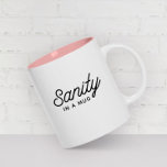 SANITET i en Modern typografi av mugg Snyggt<br><div class="desc">Behöver du lite sunt i ditt liv? Se bara vårt Zazzle Two-Toned Mugg med den typografiska utformningen "sanitet i mugg"! 😌 mugg är den yttersta källan till bekvämlighet, ge dig ett ögonblick av fred och lugn med varje steg. Oavsett om du börjar din dag eller tar en paus, låt mugg...</div>
