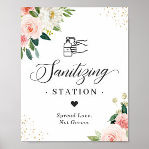 Sanitisering av Blommigten för Rosa vid Station-t Poster