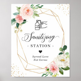 Sanitisering av den Blommigten Station Bröllop Poster