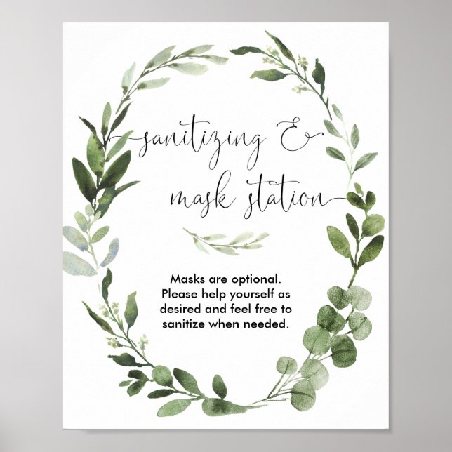 Sanitisering av masken station, tecken på krans me poster (Framsidan)