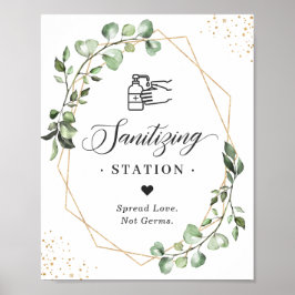 Sanitisering av Station Eucalyptus Lövs Geometric Poster