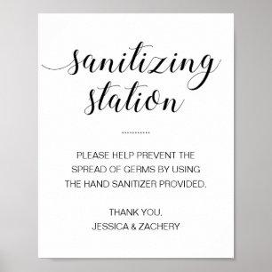 Sanitisering av Station Hand Sanitizer Bröllop Poster