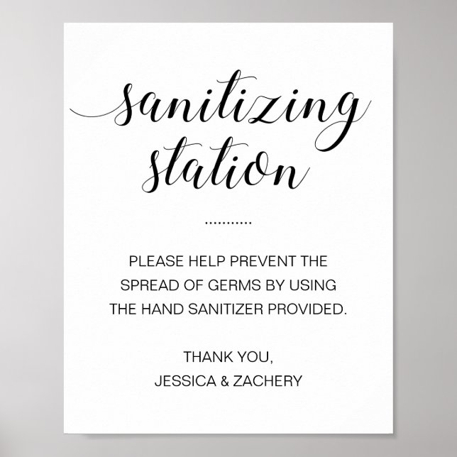 Sanitisering av Station Hand Sanitizer Bröllop Poster (Framsidan)