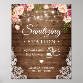 Sanitisering av Station Rustic Blommigt String Lju Poster
