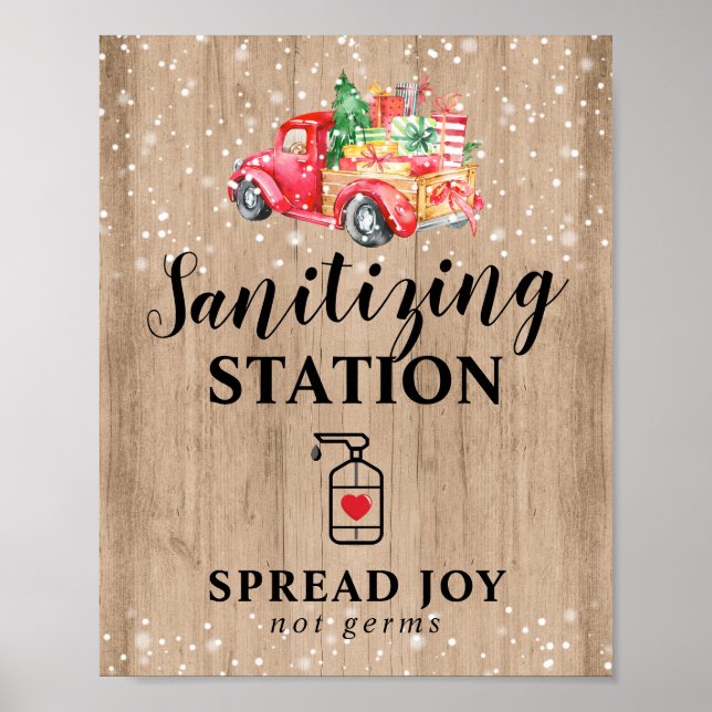 Sanitisering av Station Rustic julskönhetsare Poster (Framsidan)