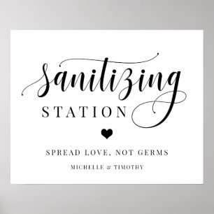 Sanitisering av Station Spread Kärlek, inte Germs Poster