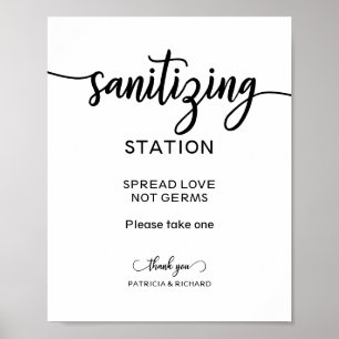 Sanitisering av Station Spread Kärlek Not Germs-te Poster