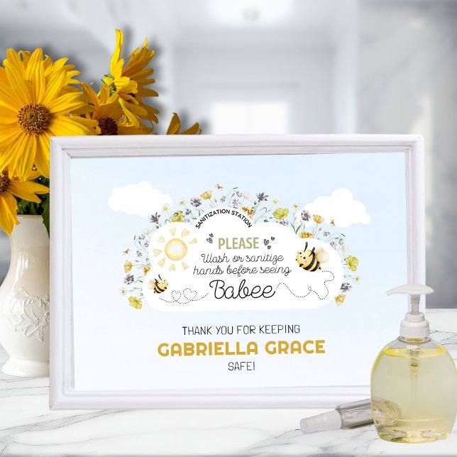 Sanitization Station Bee Theme Sign (Skapare uppladdad)