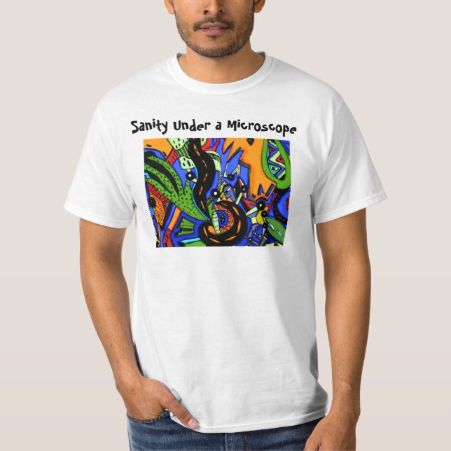 Sanity under ett mikroskop t-shirt (Framsida)