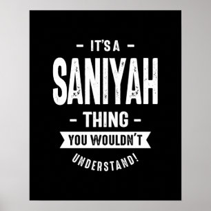 Saniyah Personlig Namn Birthday Gift Poster