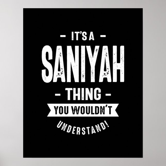 Saniyah Personlig Namn Birthday Gift Poster (Framsidan)