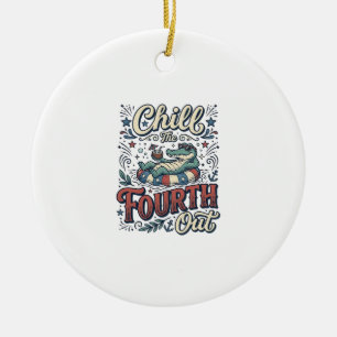 Sänk fjärde juli alligator patriotisk skjorta Des Julgransprydnad Keramik