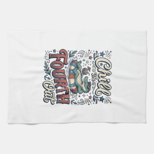 Sänk fjärde juli Alligator Patriotisk T-Shirt Des Kökshandduk