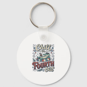 Sänk fjärde juli Alligator Patriotisk T-Shirt Des Nyckelring