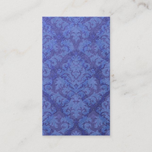 Sänk sammet, DUBBLA DAMASK i ROYAL BLUE Visitkort (Framsida)