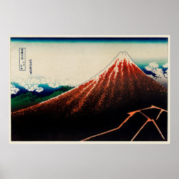 Sanka Hakuu av Katsushika Hokusai (berget Fuji) Poster