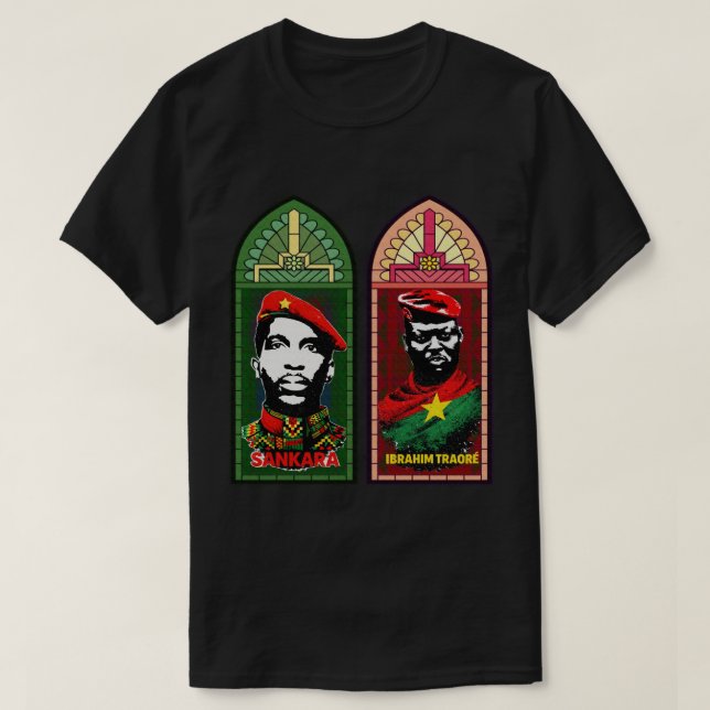 Sankara, Ibrahim Traore Panafrikansk glasmålning T Shirt (Design framsida)