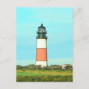 Sankaty Head fyr - VINTAGELOOK Vykort