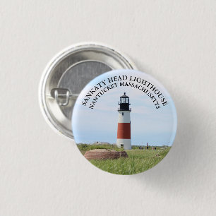 Sankaty Head Lighthouse, Nantucket MORSA Button Knapp