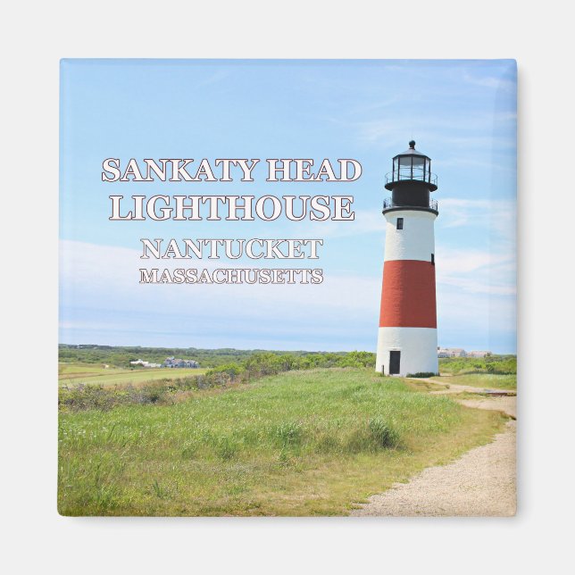 Sankaty Head Lighthouse, Nantucket MORSA Magnet (Framsidan)