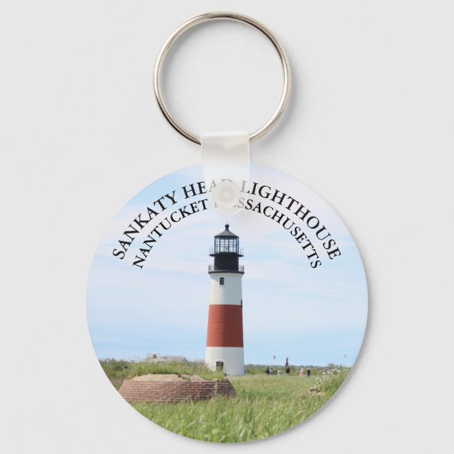 Sankaty Head Lighthouse, Nantucket MORSA Nyckelrin Nyckelring (Framsida)