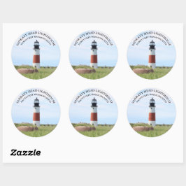 Sankaty Head Lighthouse, Nantucket MORSA Stickers Runt Klistermärke