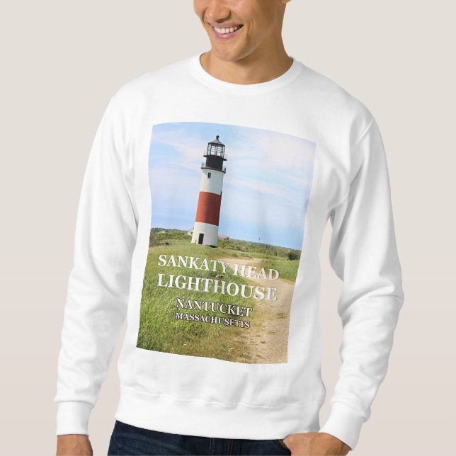 Sankaty Head Lighthouse, Nantucket MORSA Sweatshir Lång Ärmad Tröja (Framsida)