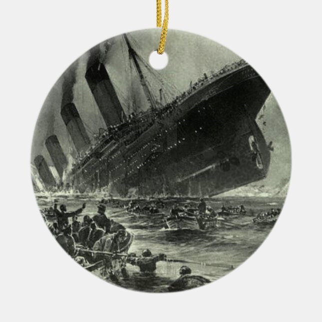 Sänkning RMS Titanic Julgransprydnad Keramik (Framsidan)