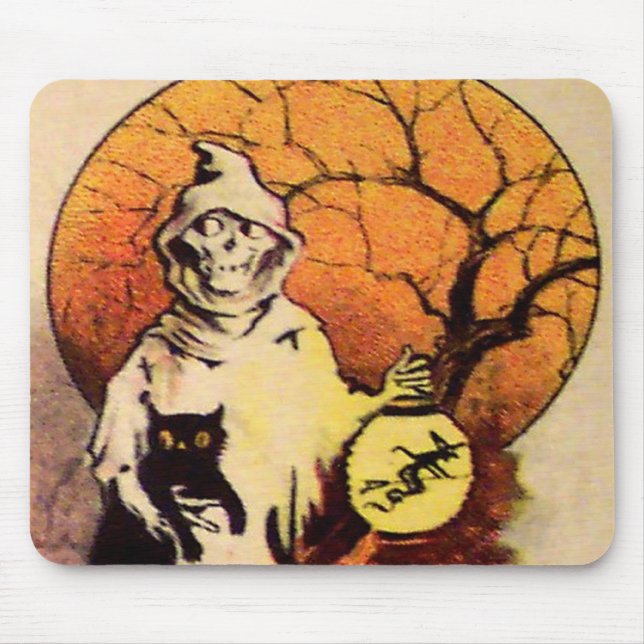 Sänkning (Vintage Halloween Card) Musmatta (Framsidan)
