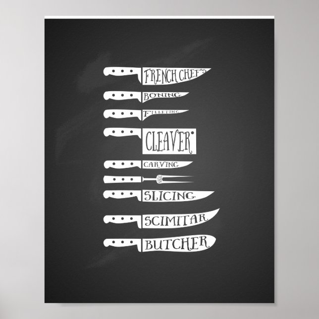 Sänkningar från knivar slaktare kött poster (Framsidan)