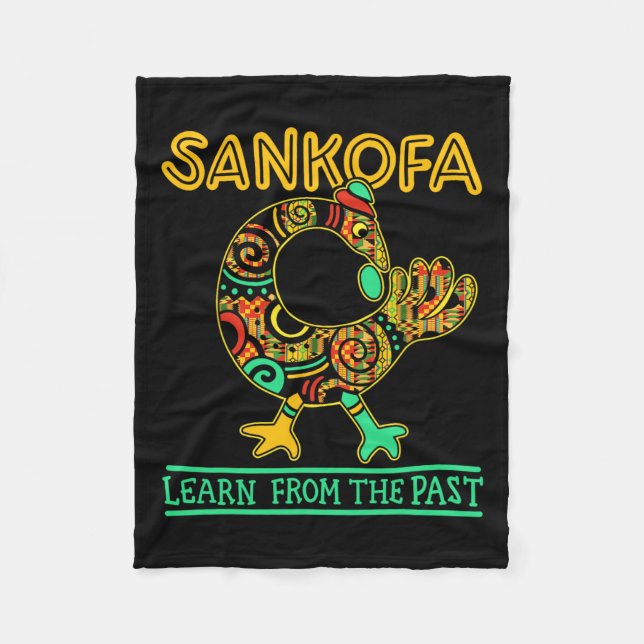 Sankofa African Bird Black History Månth Juneteent Fleecefilt (Framsidan)
