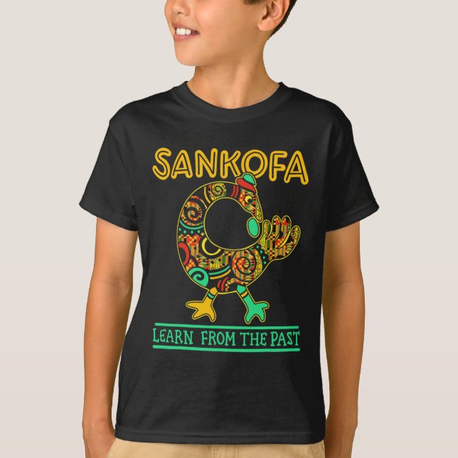 Sankofa African Bird Black History Månth Juneteent T Shirt (Framsida)