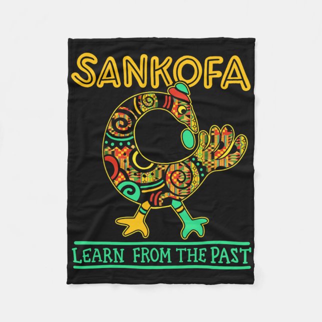 Sankofa afrikansk fågel svarta historiemånaden Jun Fleecefilt (Framsidan)