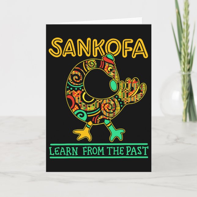 Sankofa afrikansk fågel svarta historiemånaden Jun Kort (Framsida)