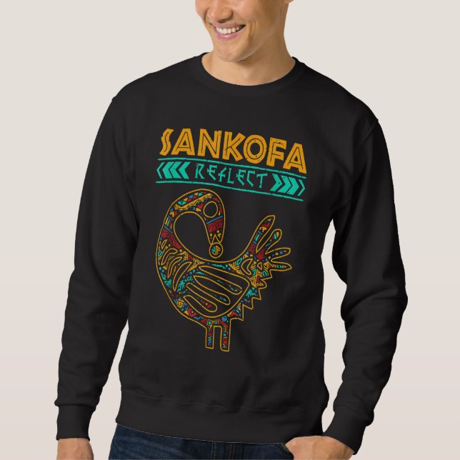 Sankofa Black History Afro African Pride Men Women Lång Ärmad Tröja (Framsida)
