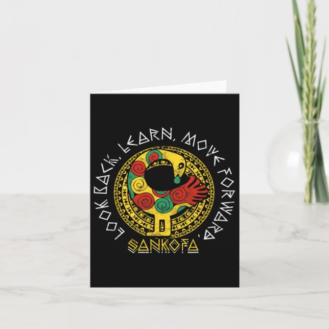 Sankofa Black History Month Adinkra Ghana Kort (Framsida)