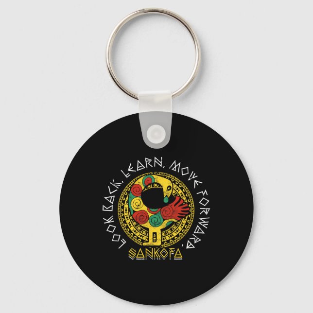 Sankofa Black History Month Adinkra Ghana Nyckelring (Framsida)