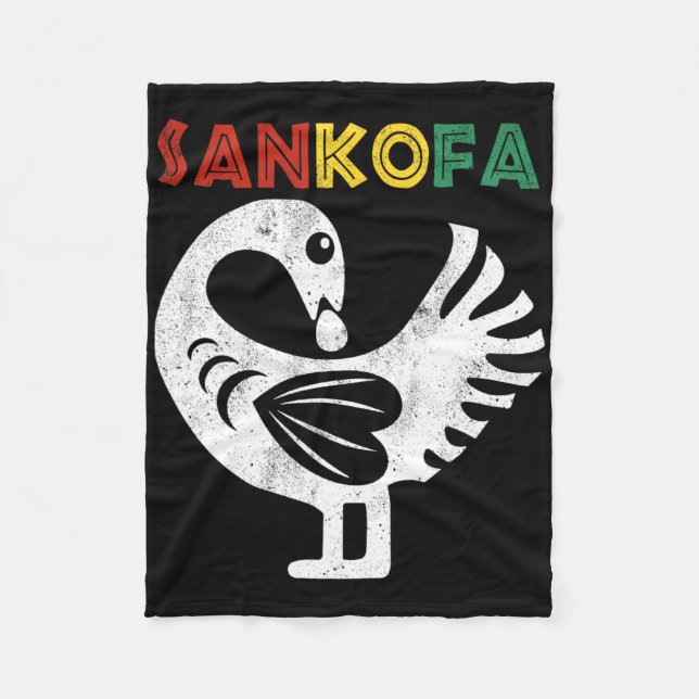 Sankofa Juneteelfte Ghana Adinkra Symbol Sankofa Fleecefilt (Framsidan)