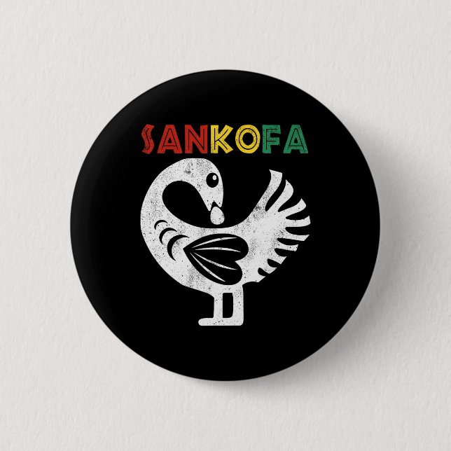 Sankofa Juneteelfte Ghana Adinkra Symbol Sankofa Knapp (Framsida)